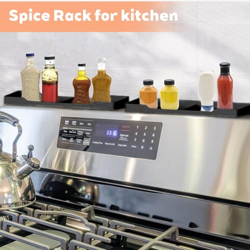 30" Magnetic Silicone Stove Top Shelf - Heat Resistant Spice Rack
