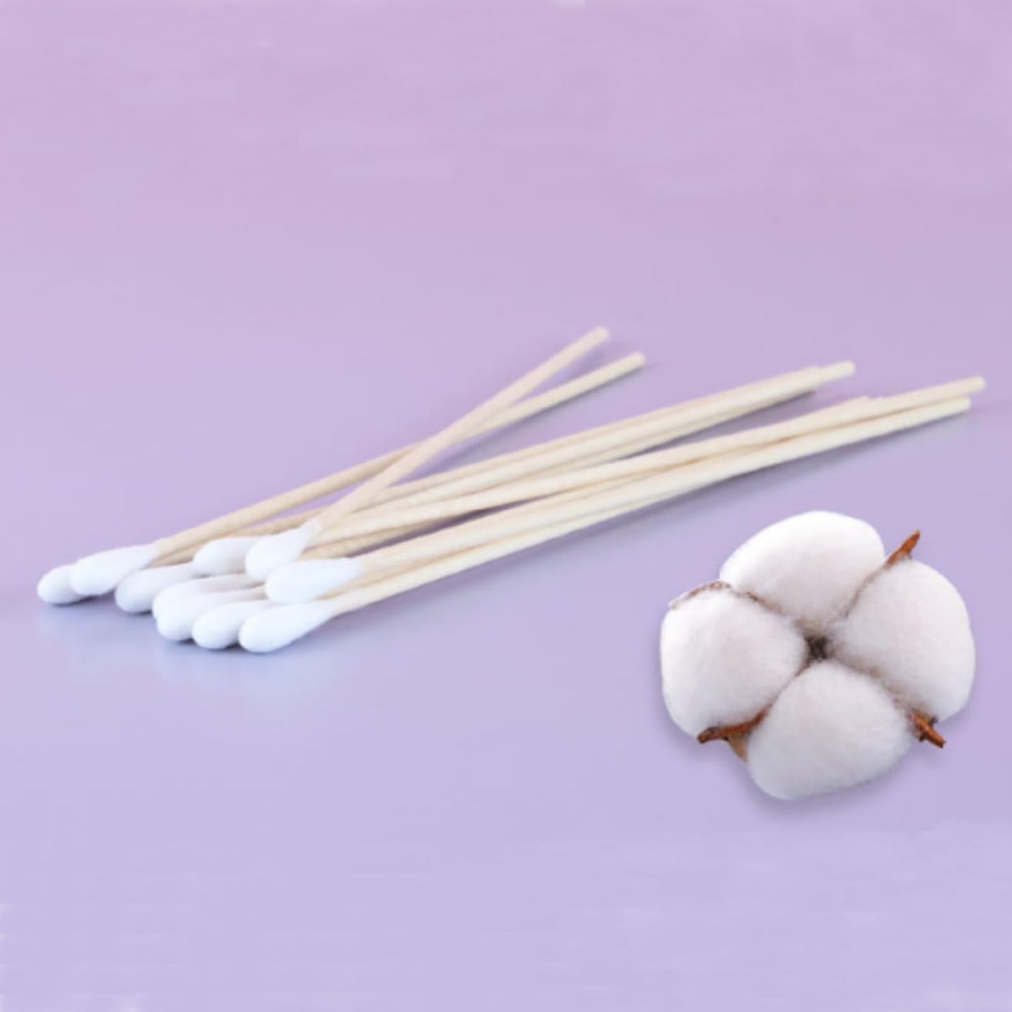 RIKWOG 200 Pcs Cotton Swabs, 6 Inch Long Ear Buds with Extra Long Wooden Handle Ear Picks for Cleaning, Jewelry, Polishing, Makeup, Dogs