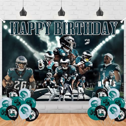 Philadelphia Eagles Soccer Happy Birthday Backdrop Banner 59x35.4