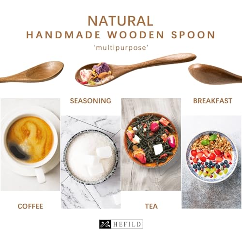 Mini Wooden Spoons Set - 4-Piece Acacia Honey Spoons, 5.8 Inch