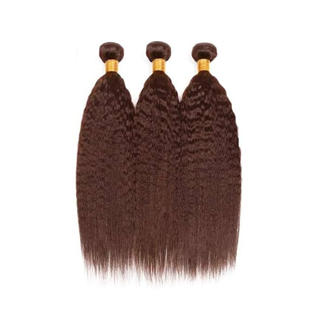 #4 Chocolate Human Hair Bundles Kinky Straight Bundles 26 26 26 Inch Chocolate Unprocessed Brazilian Virgin Hair 3 Bundle 50 Gram Per Bundle Deals Quick Weave Hair Extensions