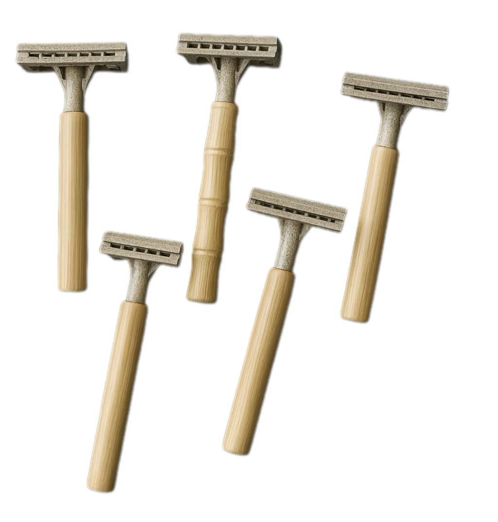"Bamboo Reusable XOMO Razor Set for Men & Women – Includes 5 Razors