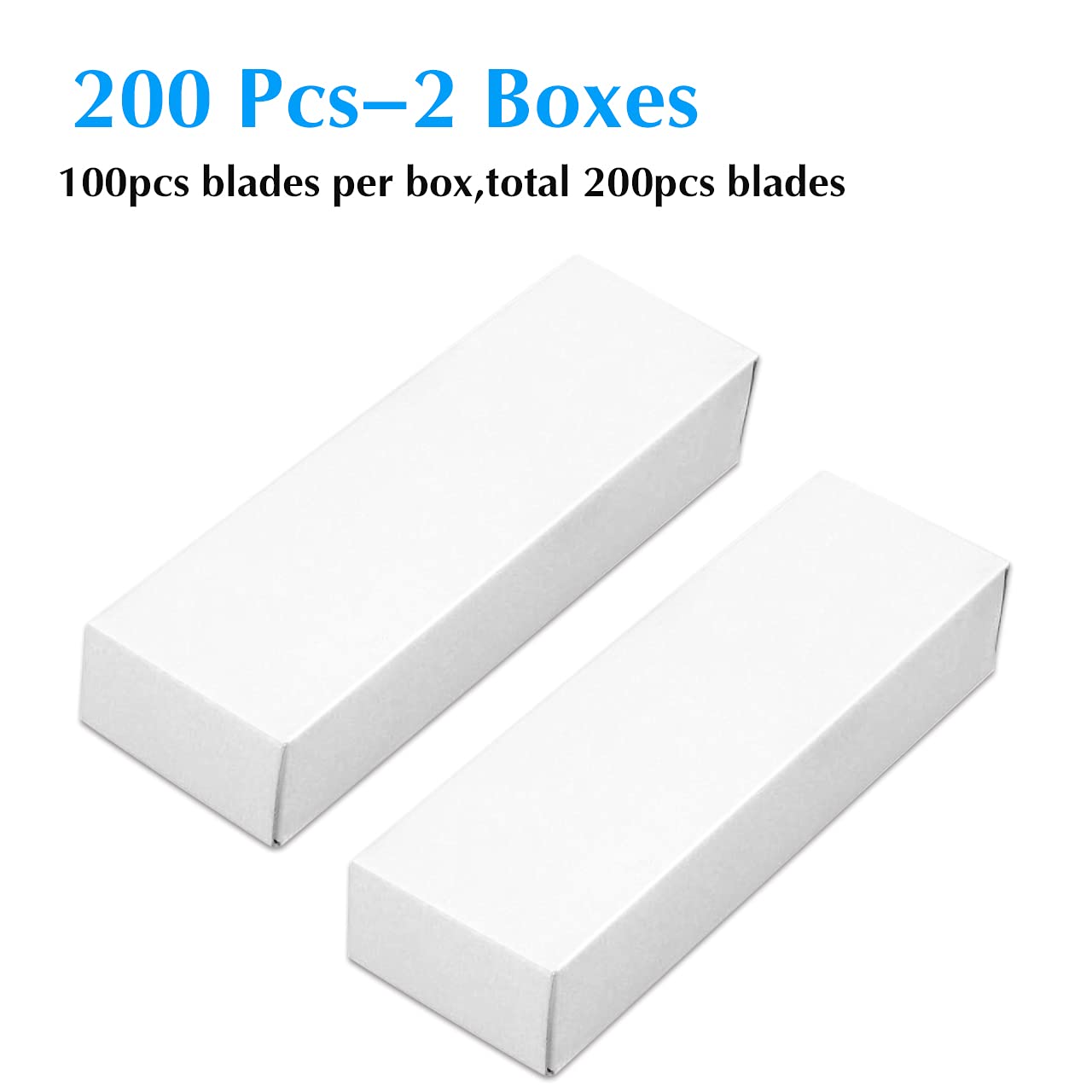 JIKIOU 200PCS Single Edge Razor Blades, Industrial Scraper Razor Blades, One Edge Razor Blade, Replacement Box Cutter Blades, Suitable for Removing Labels, Decals, Stickers