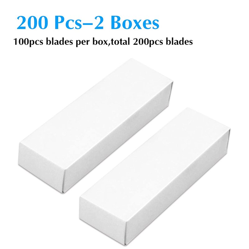 JIKIOU 200PCS Single Edge Razor Blades, Industrial Scraper Razor Blades, One Edge Razor Blade, Replacement Box Cutter Blades, Suitable for Removing Labels, Decals, Stickers