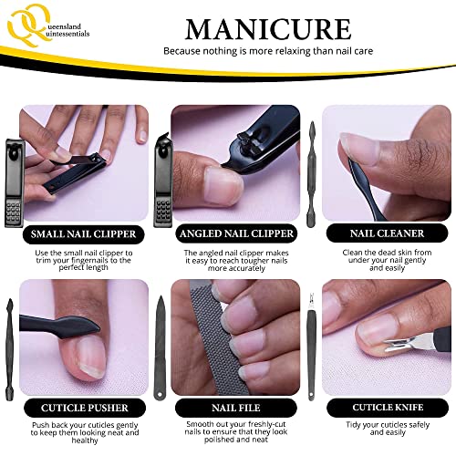 Manicure Kit for Women - Complete Nail Care Set with Toenail Clippers for Thick Nails - Home Professional Grooming