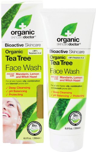 Organic Tea Tree Face Wash by Dr. Organic - 200ml Gentle Cleanser