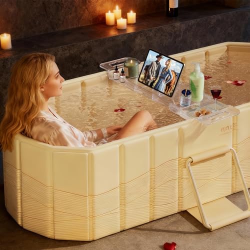 Foldable Acrylic Bathtub Caddy Tray, Expandable Bath Organizer 22-31.4in
