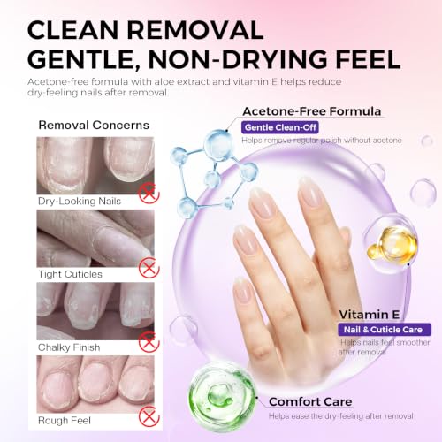 Morovan Non-Acetone Nail Polish Remover - Gentle, 6 Oz for Regular Polish