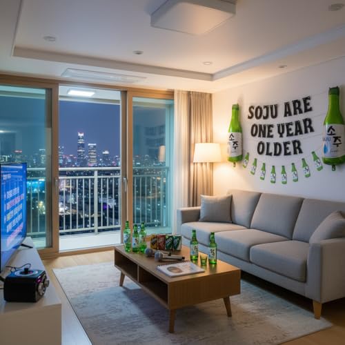 Soju Birthday Banner Decoration - Reusable 21st Party Decor