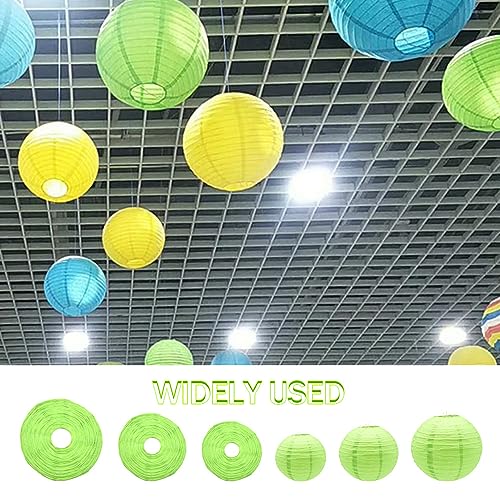 6 Green Paper Lanterns - Decorative Hanging Lanterns for Events
