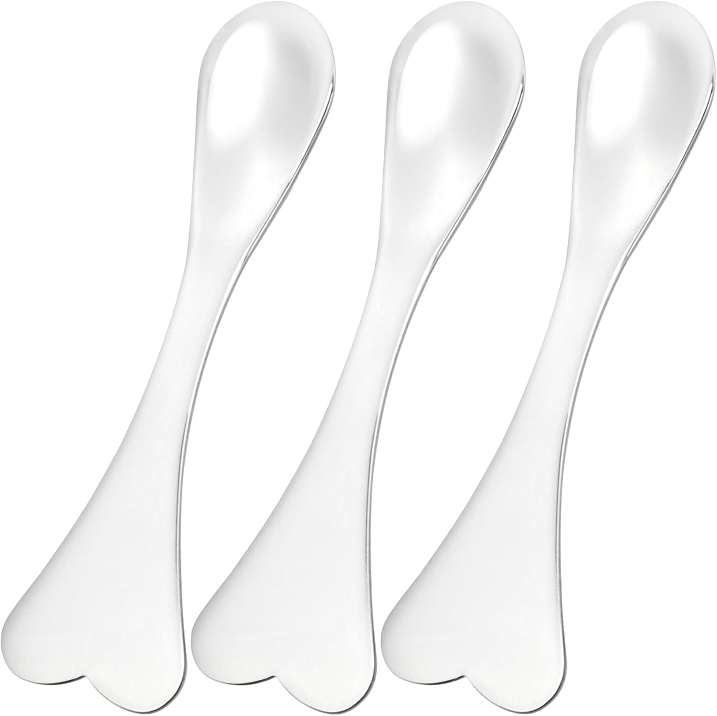 Pndeyo Mini Stainless Steel Makeup Spatula Set - 3 Reusable Cream Applicators for Skincare | 2.87x0.49in Silver Tools