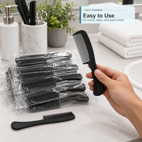 120 Disposable Black Hair Combs for Men and Women - Bulk Pack
