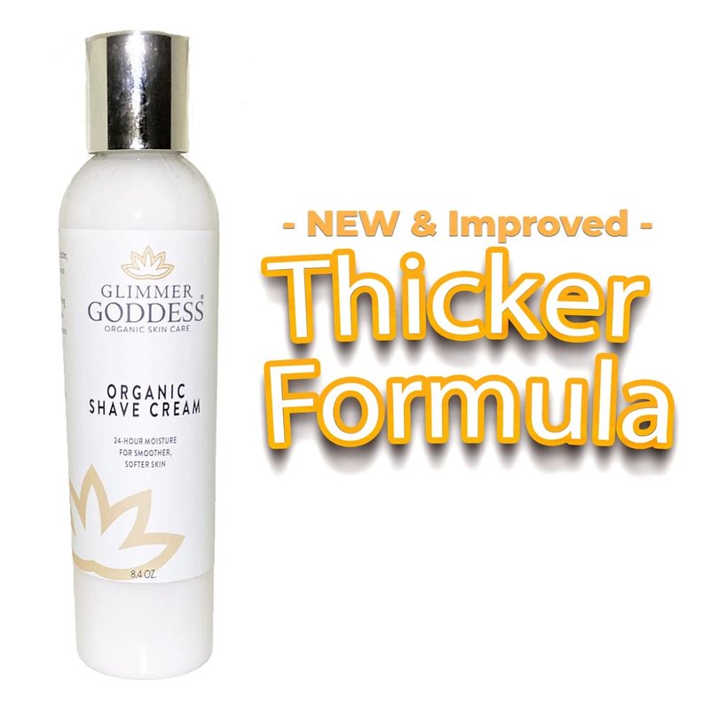 Glimmer Goddess Organic Shave Cream with Aloe, Coconut Oil & Shea Butter - Lavender Lemon, 8 oz