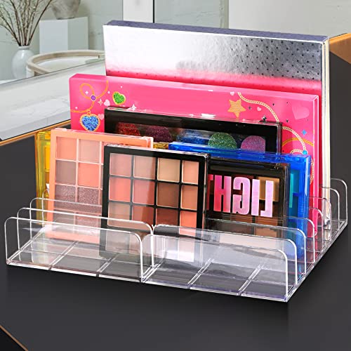 2-Pack Acrylic Eyeshadow Palette Organizer with 7 Sections