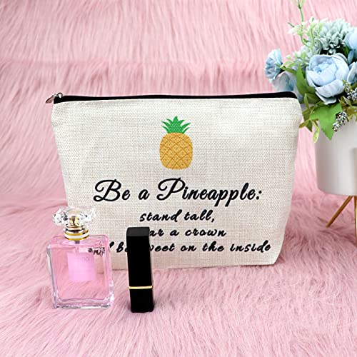 Sfodiary Pineapple Lovers Makeup Bag – Inspirational Gift for Women, Travel Pouch
