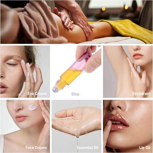 8 Pack 10mL Glass Roller Bottles for Essential Oils & Perfume