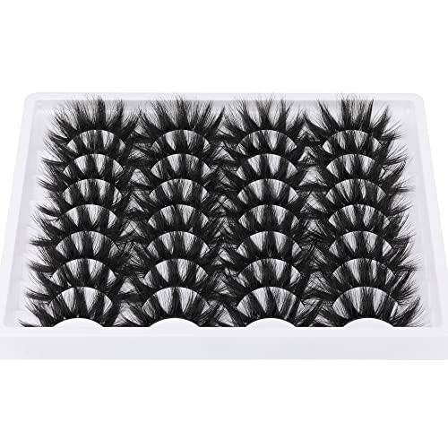 ALICROWN E-Thick Dramatic False Eyelashes 16 Pairs, Lightweight, Reusable Faux Mink