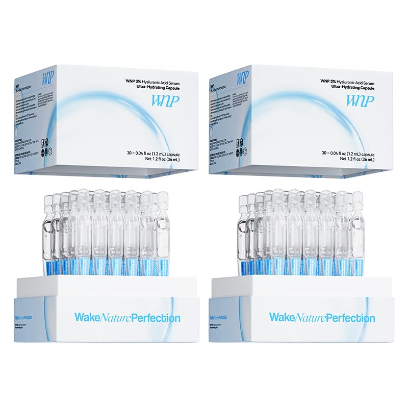 Hyaluronic Acid Serum 3% for Face - 4D Multi-Layer Hydration | Ultra Hydrating Anti-Aging Moisturizer | 30 Single-Use Vials