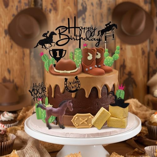 21-Piece Cowboy Cake Decorations Set for Birthday & Baby Showers