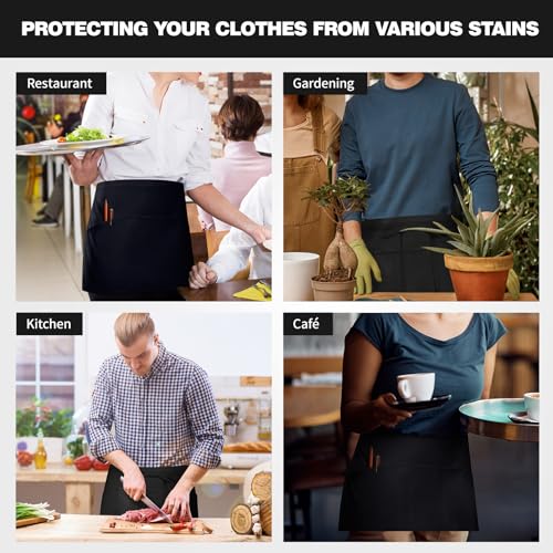Waterproof Half Apron with 3 Pockets for Men & Women