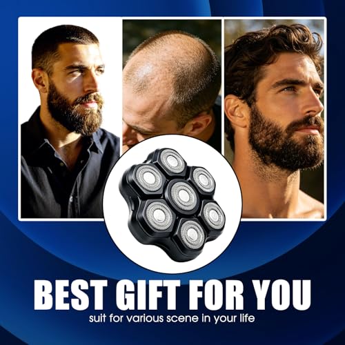 Black 1 Pack Magnetic 7D Shaver Head Replacement for Freebird & SHPVVER Men’s Bald Head Shavers