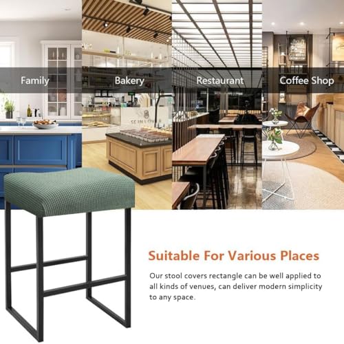 Levoberg Stretch Bar Stool Covers Set of 2 for Rectangle Seats