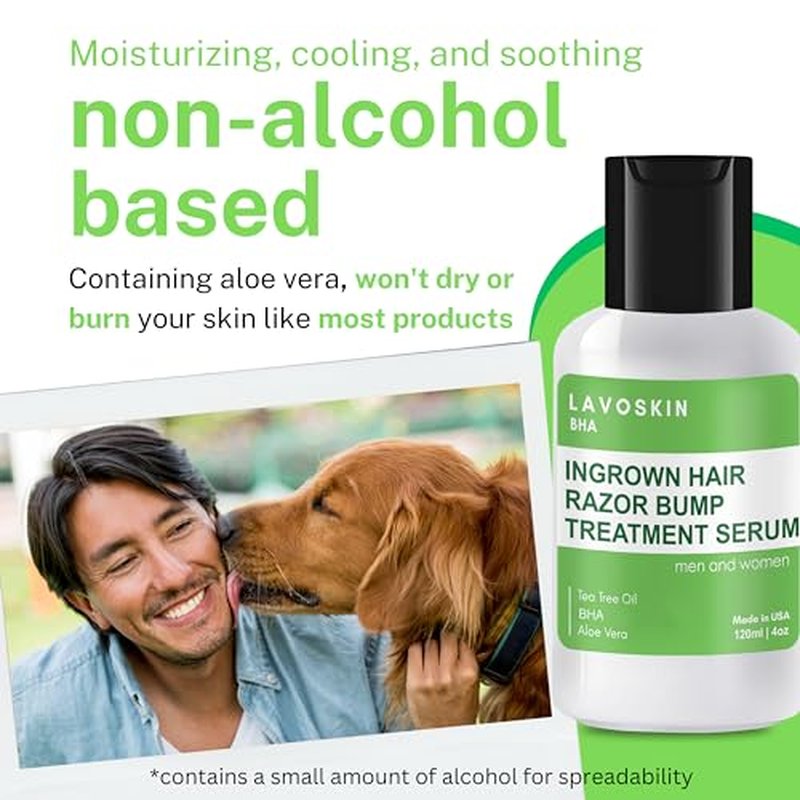Best Ingrown Hair Treatment - Razor Bump & Bikini Line Salicylic Acid Gel - Tea Tree After Shave Bump Remover for Women - lavoSkin