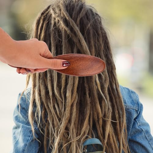 Wooden Dreadlock Comb Set for Hair Growth & Scalp Massage - 2 Pack