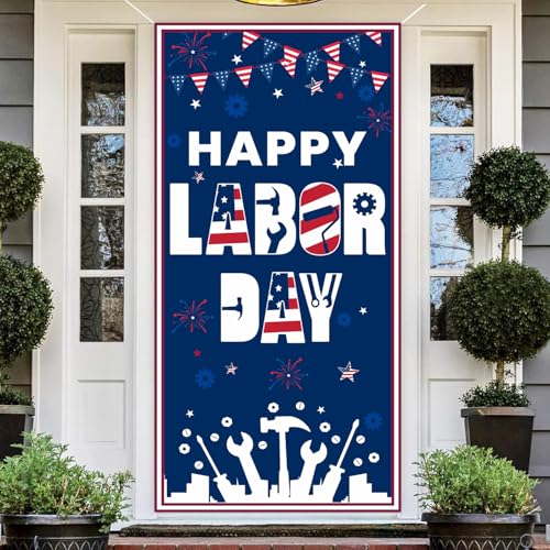 Labor Day Door Banner Sign - 72x36 Inches, Indoor/Outdoor Decoration