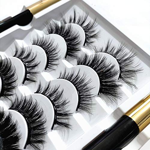 Magnetic Eyelashes Kit with 4 Eyeliner Tubes, Wispy 10-20mm Reusable False Lashes