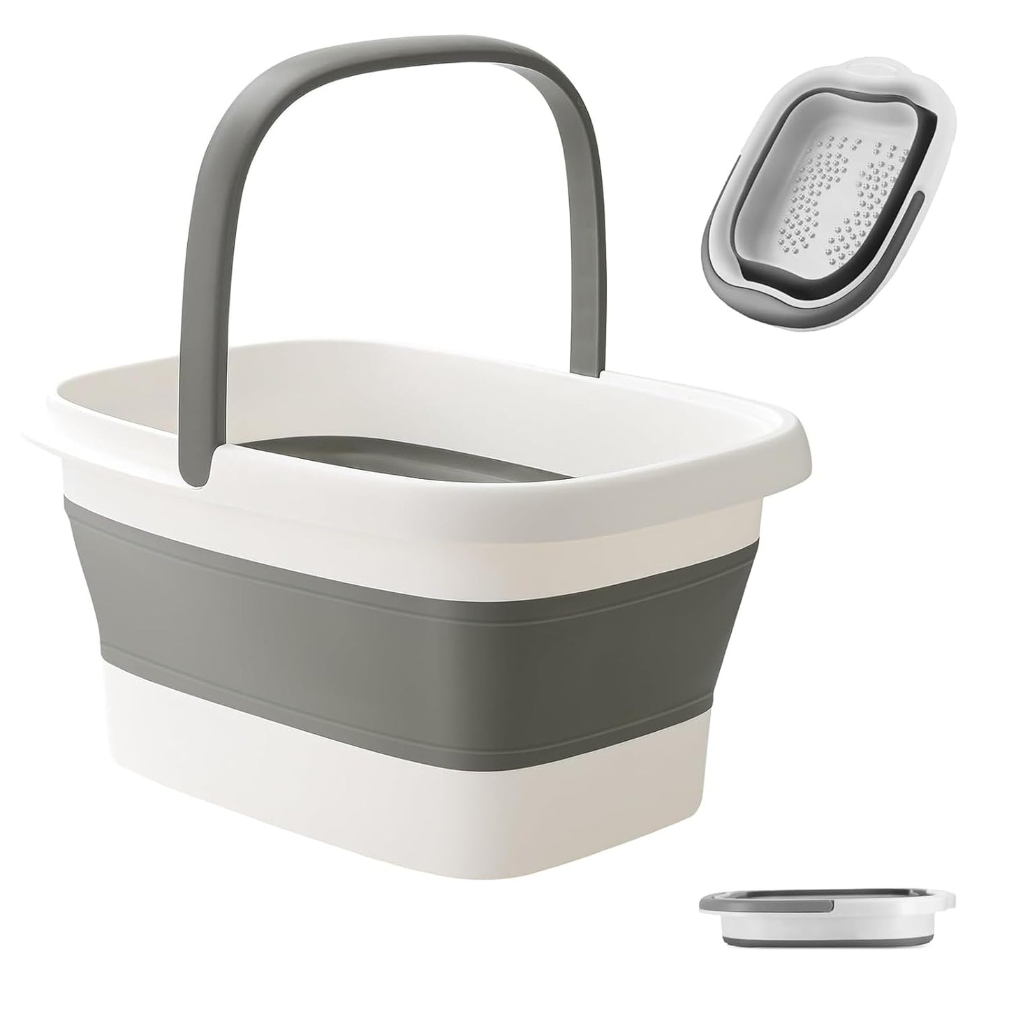 Collapsible Foot Bath Basin - Soaking Tub with Massage Acupoint for Pain Relief | Green Plastic Foot Bucket