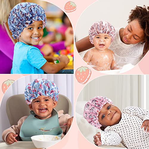 CACASO Kids Satin Sleep Bonnet - 4 Pack Adjustable Reversible Hair Caps