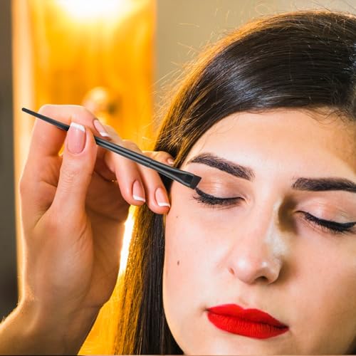 12-Pack Angled Eyeliner and Eyebrow Brush Set - Precision Makeup Applicators