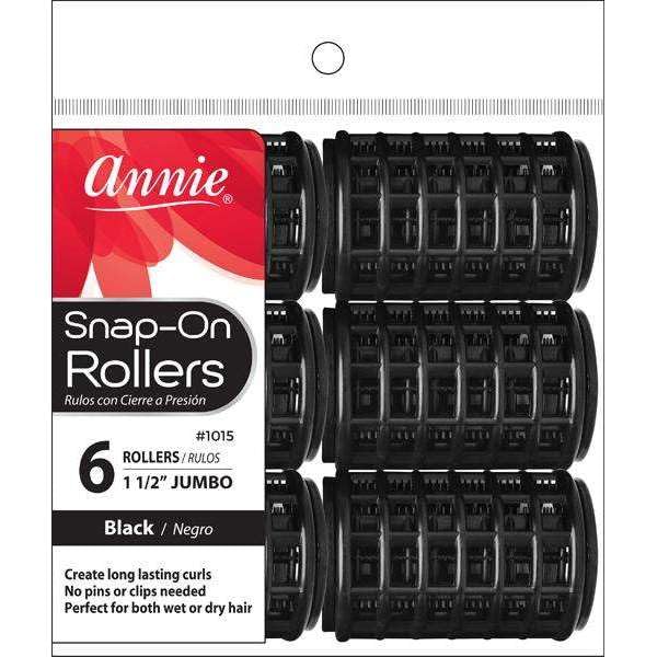 Annie Jumbo Snap-On Rollers, 6 Count - No Pins, 1.5"