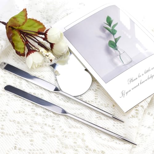 2PCS Stainless Steel Makeup Spatula - Foundation Mixing & Application Tool