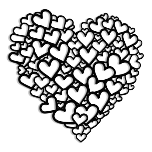 XORT 12x12 Inch Romantic Heart Metal Wall Art Sign