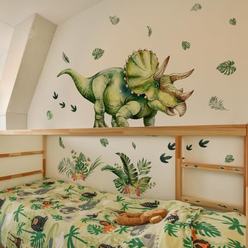 Large Triceratops Dinosaur Wall Stickers for Kids' Rooms