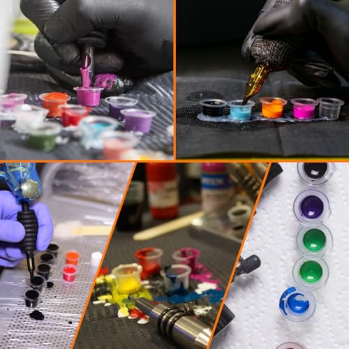 300 Tattoo Ink Caps - Small, Medium & Large Cups for Artists