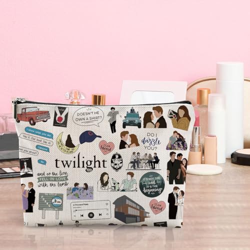 Twilight Movie Inspired Cosmetic Bag - Small Makeup Organizer with Zipper for Fans & Gifts