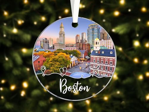 Boston Christmas Ornament - Acrylic City Souvenir Gift