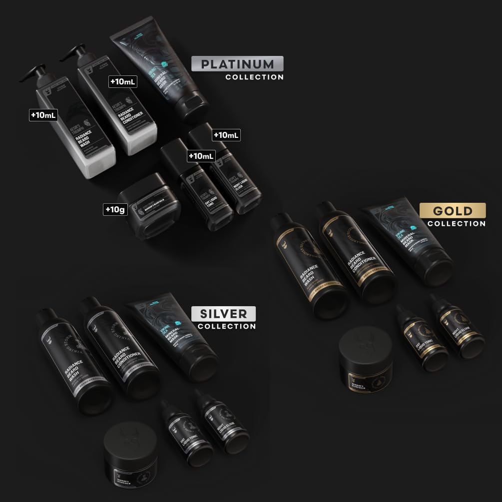 The Complete Beard Growth Kit by Beard Struggle - Mens Grooming Kit with Balm, Mask, Conditioner, Wash & Oils - Surtr's Fury, Platinum Collection