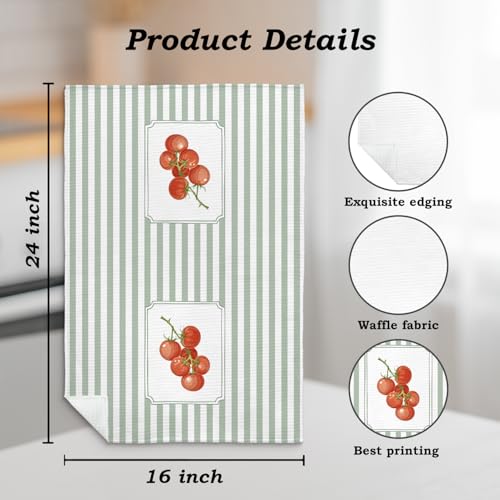 Rustic Cherry Tomatoes Kitchen Towels - Decorative 16x24 Inch Set