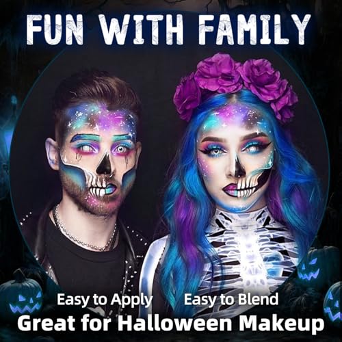 Js2U ZW Blue Face & Body Paint Palette - Vibrant, Washable Halloween Cosplay SFX Makeup