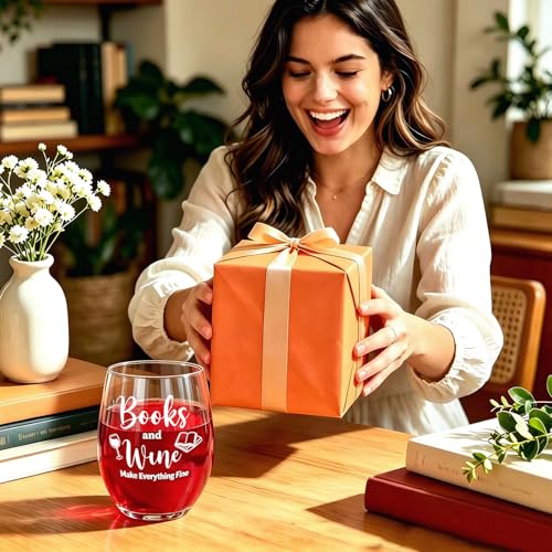 Funny Wine Glass for Book Lovers | 15oz Dishwasher Safe Gift