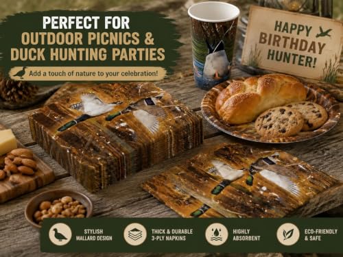 Havercamp Camo Duck Napkins - 32 Pack, 6.5 Inch Biodegradable