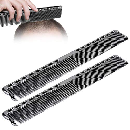 Tomotato 2-Piece Stainless Steel Hair Cutting Comb for Barber and Salon Use