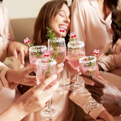 100 Pcs Cherry Bow Cocktail Picks - Bamboo Appetizer Skewers