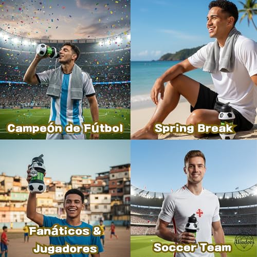 Soccer Ball Water Bottle - Collapsible 18oz Sports Hydration