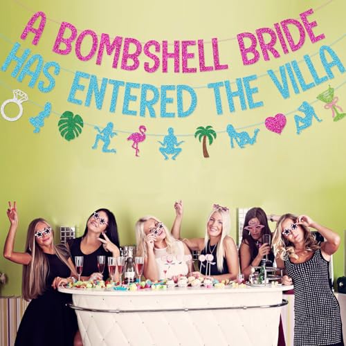 Bombshell Bride Banner Garland for Tropical Bachelorette Party