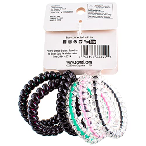 Scunci Spiral Ponytail Holders with Inner Core - 24 Pack